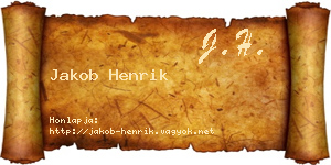 Jakob Henrik névjegykártya